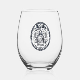 Jesus ASL Deaf Community Inclusion Shirt Christian Stemless Wine Glass