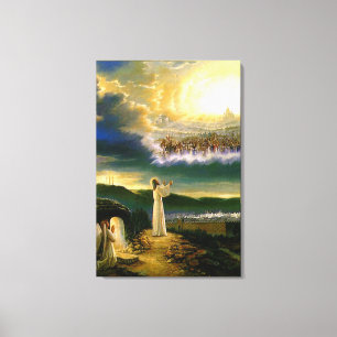 Jesus at Heaven's Gate with a blurry background Canvas Print