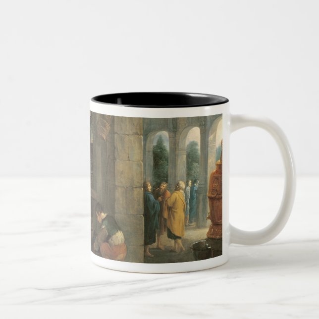 Jesus at the Home of Martha and Mary Two-Tone Coffee Mug (Right)
