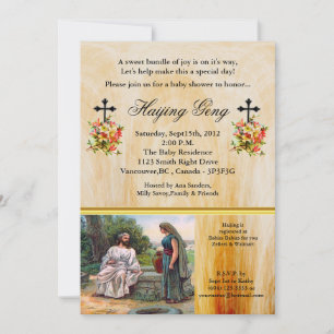 Jesus at the well Christian Baby Shower Invitation