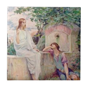 Jesus at the Well Tile