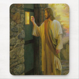 Jesus At Your Door Vintage Mouse Mat