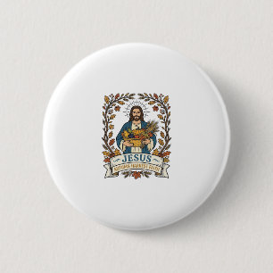 Jesus Autumn Harvest Faith Jesus Autumn Harvest Ch 6 Cm Round Badge