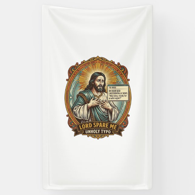 Jesus Bad Autocorrect Message Boss Embarrassing Wo Banner (Vertical)