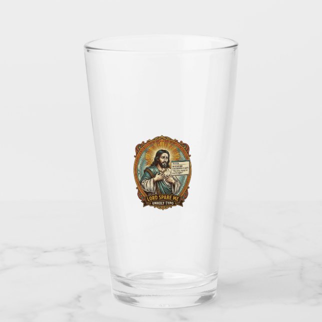 Jesus Bad Autocorrect Message Boss Embarrassing Wo Glass (Front)