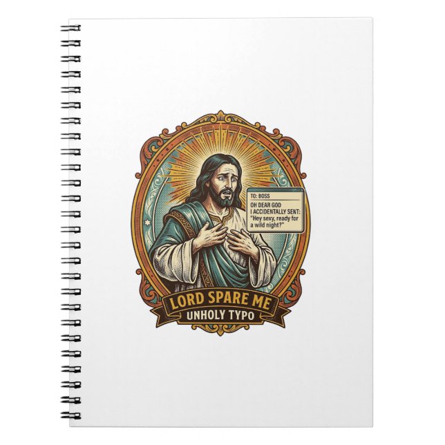 Jesus Bad Autocorrect Message Boss Embarrassing Wo Notebook (Front)