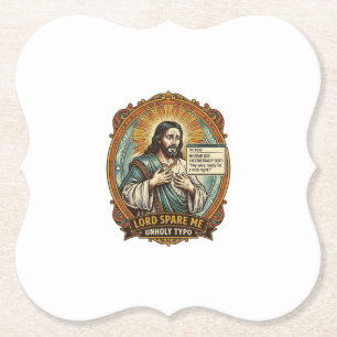 Jesus Bad Autocorrect Message Boss Embarrassing Wo Paper Coaster