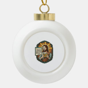 Jesus Bad Influencer Product Review Fail Social Me Ceramic Ball Christmas Ornament
