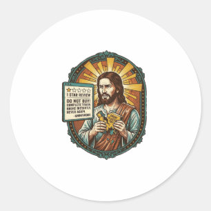 Jesus Bad Influencer Product Review Fail Social Me Classic Round Sticker