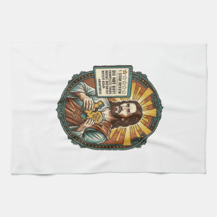 Jesus Bad Influencer Product Review Fail Social Me Tea Towel