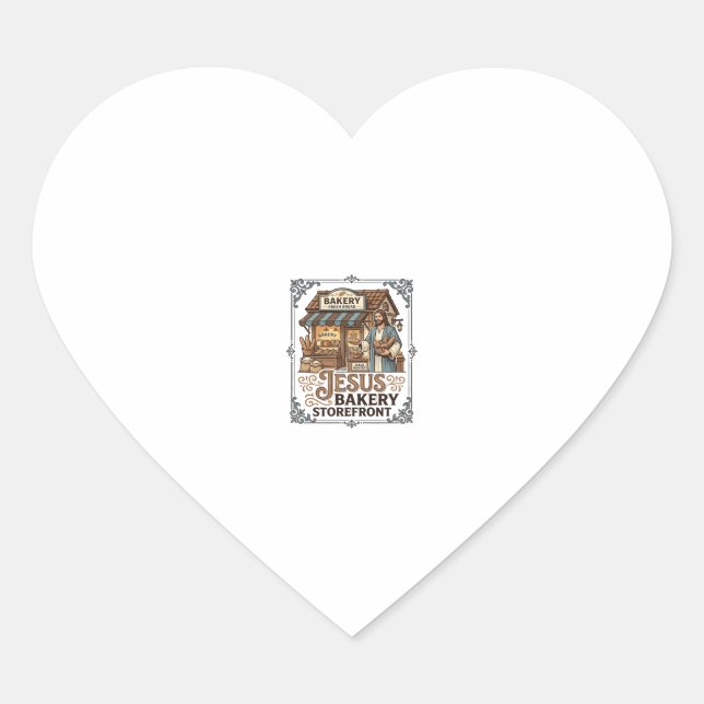 Jesus Bakery Storefront Jesus Bakery Storefront Ch Heart Sticker (Front)