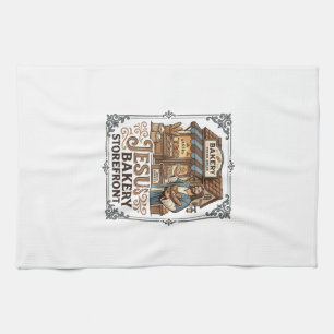 Jesus Bakery Storefront Jesus Bakery Storefront Ch Tea Towel