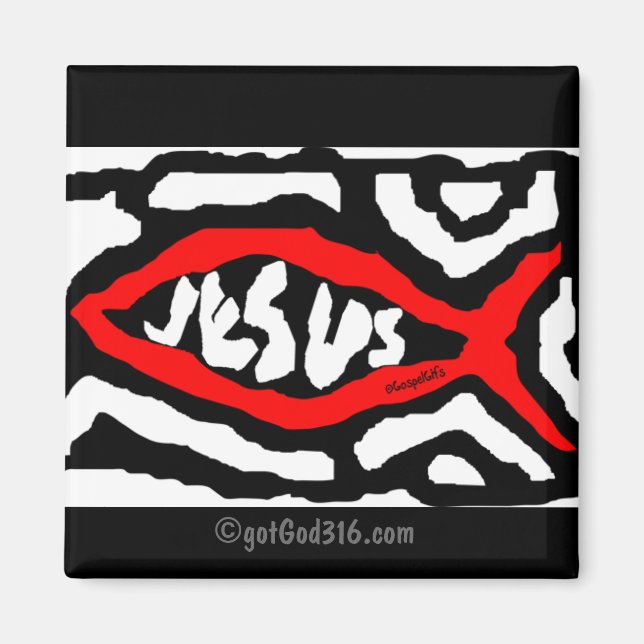 Jesus Banner gotGod316.com Scripture Magnet (Front)
