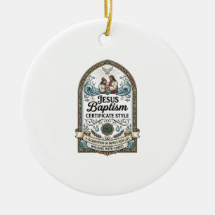 Jesus Baptism Certificate Style Jesus Baptism Cert Ceramic Tree Decoration