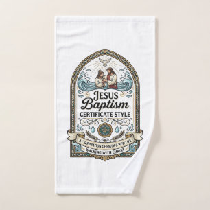 Jesus Baptism Certificate Style Jesus Baptism Cert Hand Towel