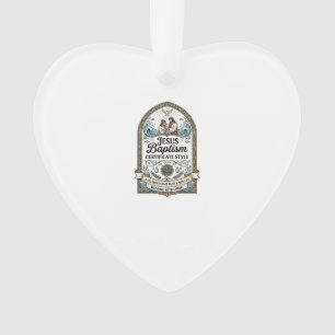 Jesus Baptism Certificate Style Jesus Baptism Cert Ornament