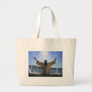 Jesus Baptism Large Tote Bag
