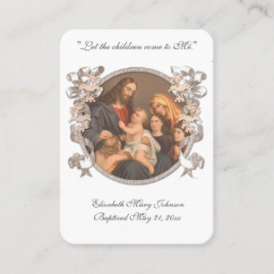 Jesus Baptism Remembrance Religious Keepsake Place Card