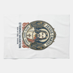 Jesus Barber Mens Grooming Graphic Tee Christian A Tea Towel