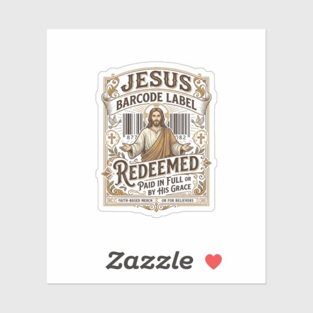 Jesus Barcode Label Redeemed Jesus Barcode Redeeme (Sheet)