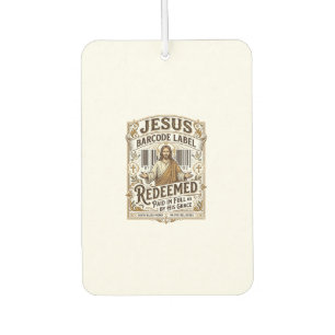 Jesus Barcode Label Redeemed Jesus Barcode Redeeme Car Air Freshener