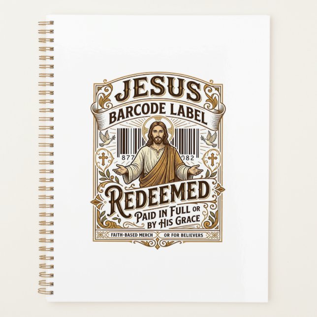Jesus Barcode Label Redeemed Jesus Barcode Redeeme Planner (Front)