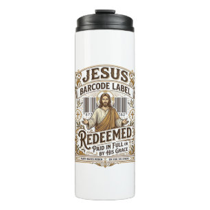 Jesus Barcode Label Redeemed Jesus Barcode Redeeme Thermal Tumbler