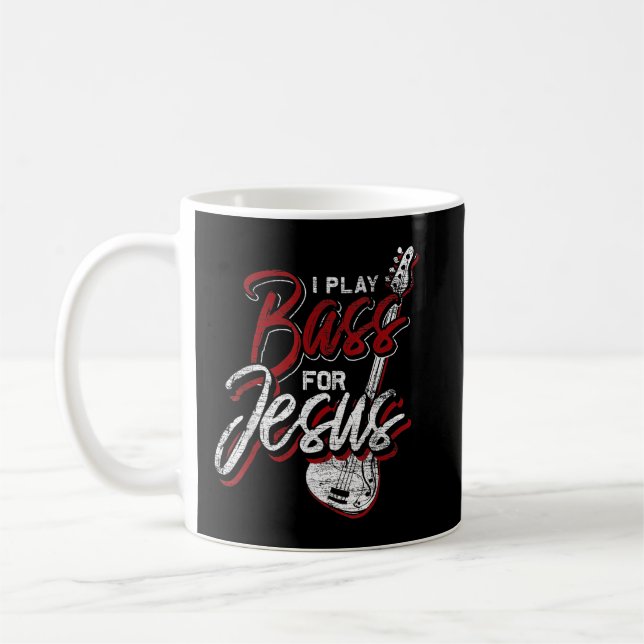 Jesus Bassist Christian Bass Player Bass Guitar Coffee Mug (Left)