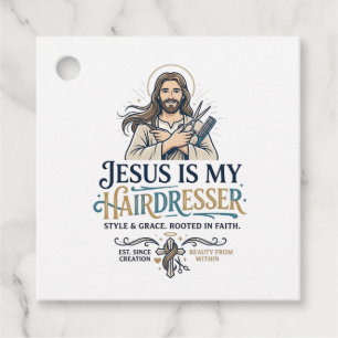 Jesus Beauty Salon Hairstylist T-Shirt Inspiration Favour Tags