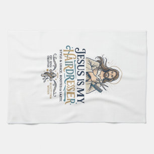 Jesus Beauty Salon Hairstylist T-Shirt Inspiration Tea Towel