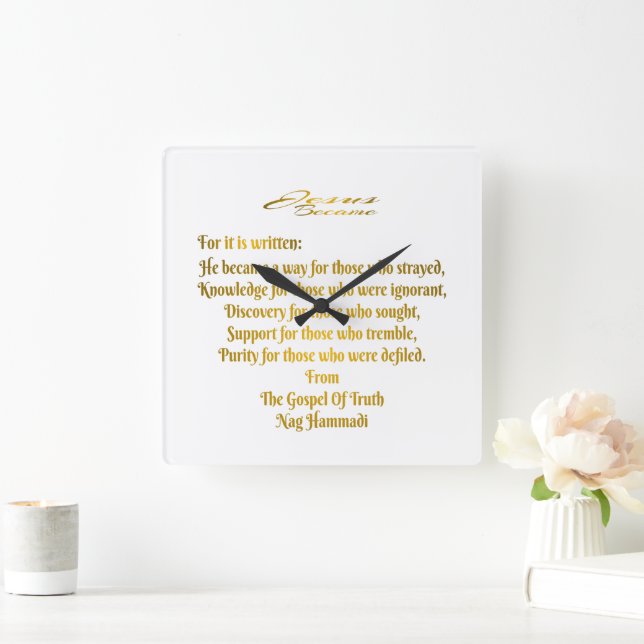 Jesus Became   Square Wall Clock (Home)