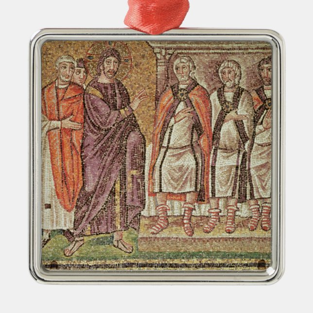 Jesus before Caiphus Metal Tree Decoration (Front)