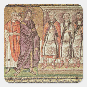 Jesus before Caiphus Square Sticker