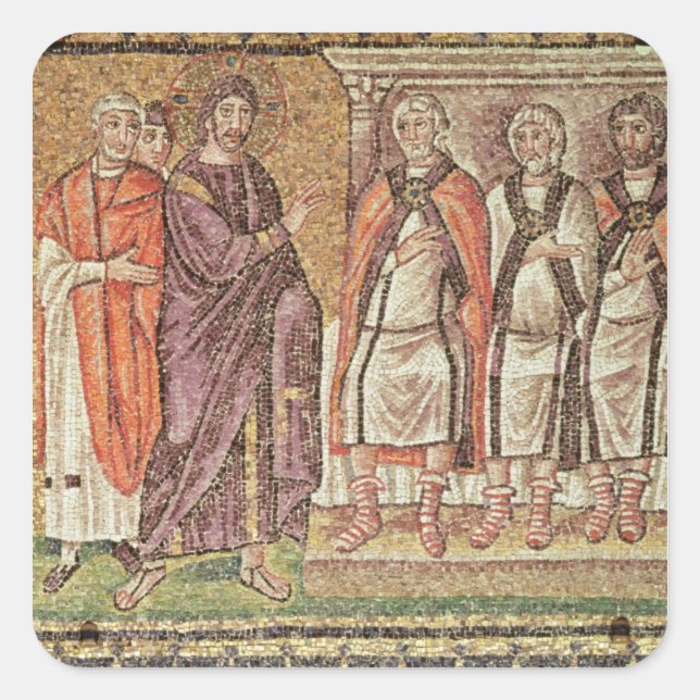 Jesus before Caiphus Square Sticker (Front)