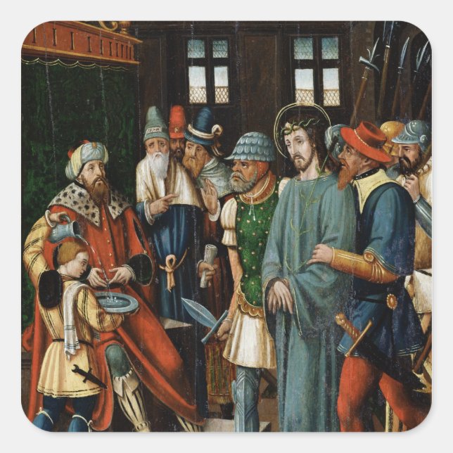 Jesus Before Pilate Square Sticker (Front)