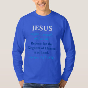 JESUS Began to Preach Bible Verse Winter Holiday T-Shirt