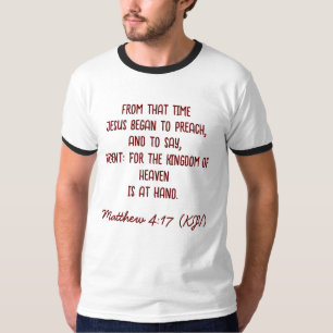 JESUS Began to Preach Red & White Christmas T-Shirt