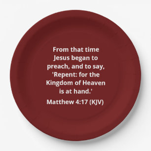 JESUS Began To Preach: Repent - Modern Christmas Paper Plate