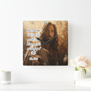 Jesus: Believe, Glory, God's Promise Square Wall Clock