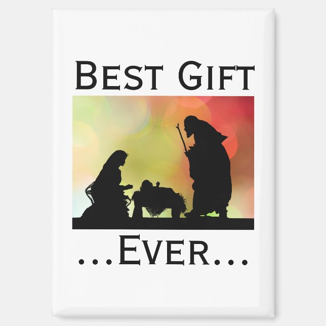 Jesus, Best Gift Ever Nativity Watercolor Magnet (Front)