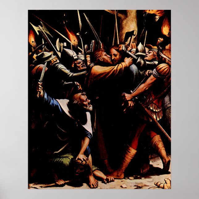 Jesus betrayed by Judas Iscariot Poster (Front)