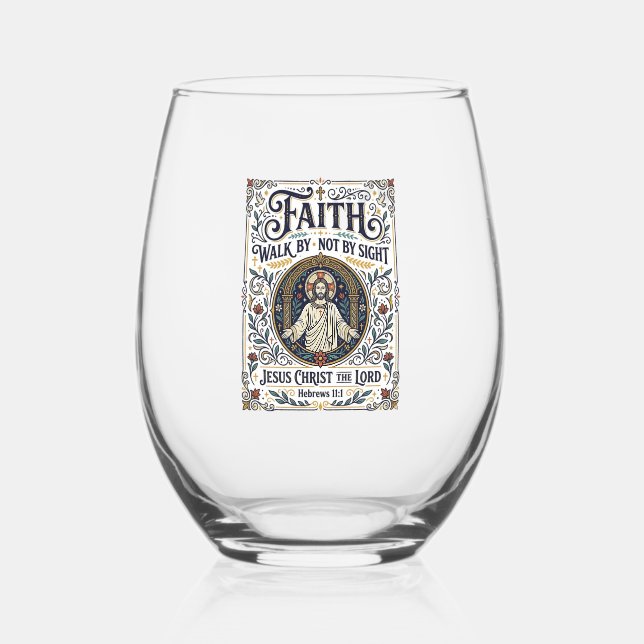 Jesus Bible Journalling Scripture Art Shirt Christ Stemless Wine Glass (Front)