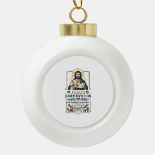 Jesus Bible Languages Hebrew Greek Nerd Shirt Fait Ceramic Ball Christmas Ornament