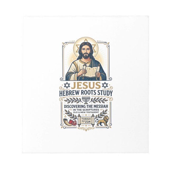 Jesus Bible Languages Hebrew Greek Nerd Shirt Fait Notepad (Front)