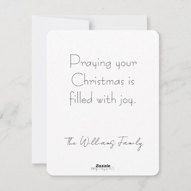 Jesus, Bible Verse Joyful Christmas Holiday Card (Back)