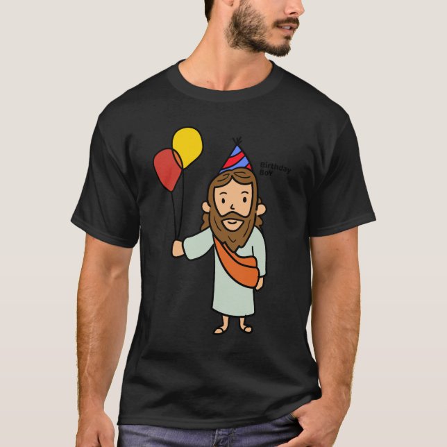 Jesus Birthday Boy Christmas T-Shirt (Front)