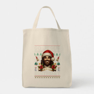 Jesus Birthday Ugly Sweater Knitting Religious Tote Bag