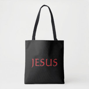Jesus Black and Red Tote Bag