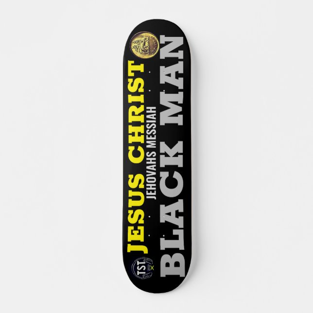 JESUS  BLACK MAN  JMT 7 3/4" Skateboard Deck (Front)