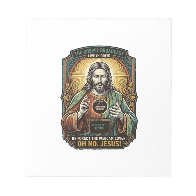 Jesus Black Screen Forgotten Webcam Cover Virtual  Notepad (Front)